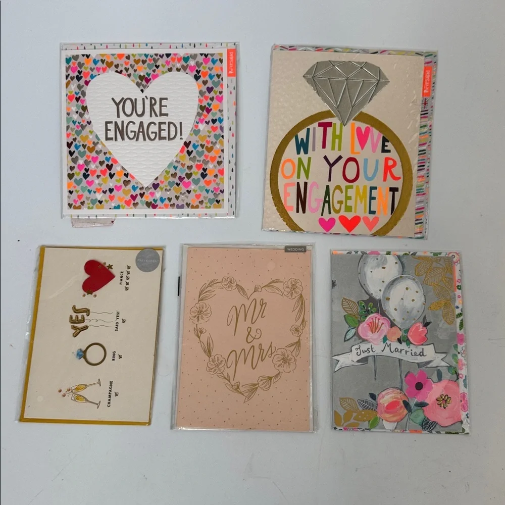 Lot of wedding and engagement greeting cards